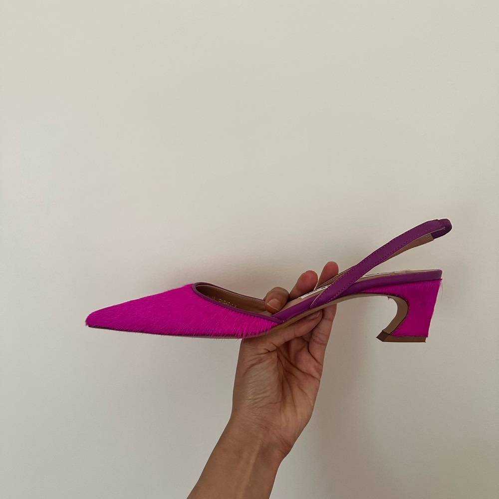 Acne Studios Fuchsia Slingback Heels. - Picture 6 of 9